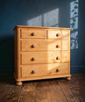 Vintage Pine Small 5 Drawer Chest Of Drawers. Country Cottage, Bedroom, Storage