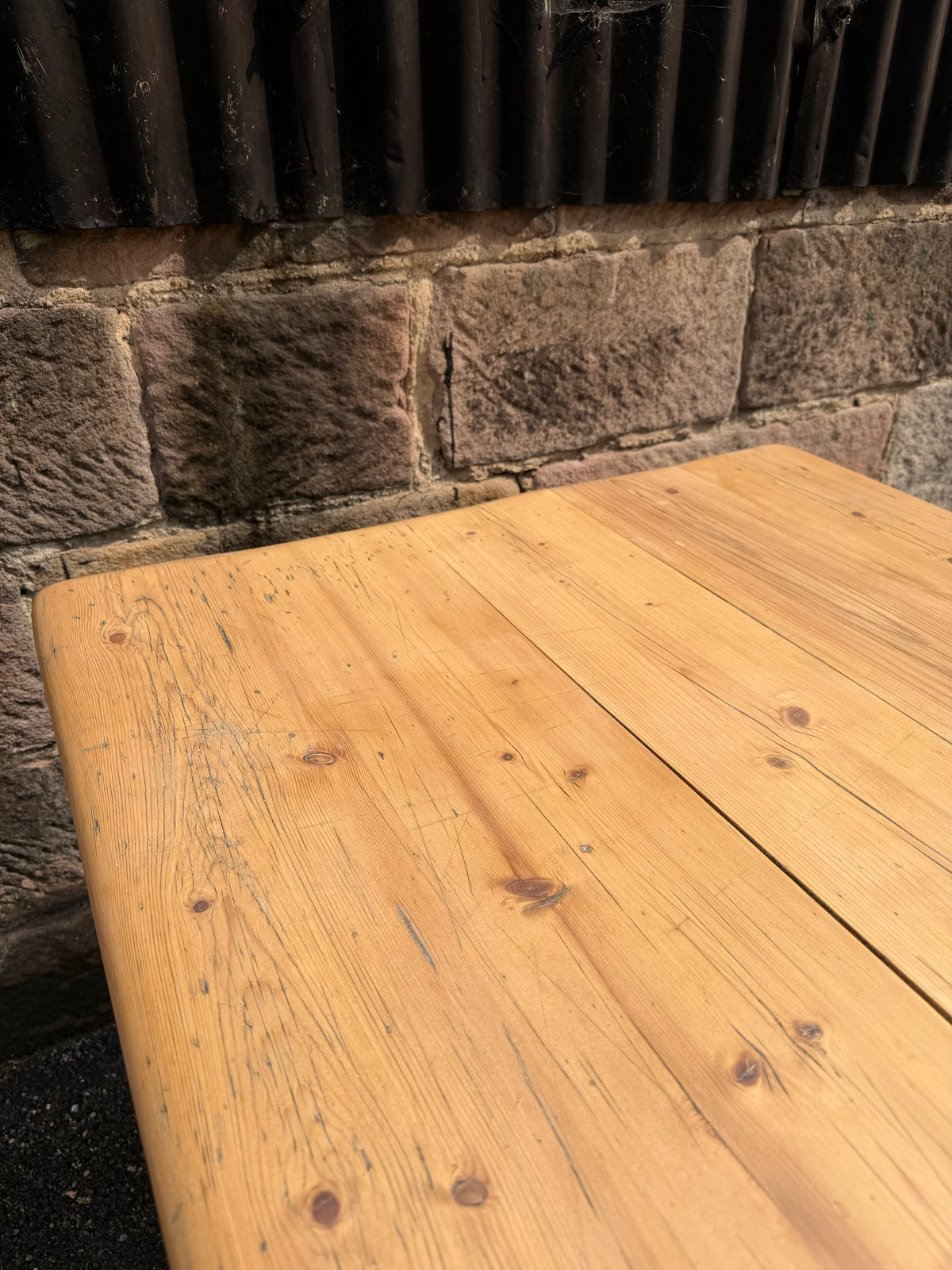 Victorian Farmhouse Antique Pine Dining Table C1880. Country, Cottage, Rustic.