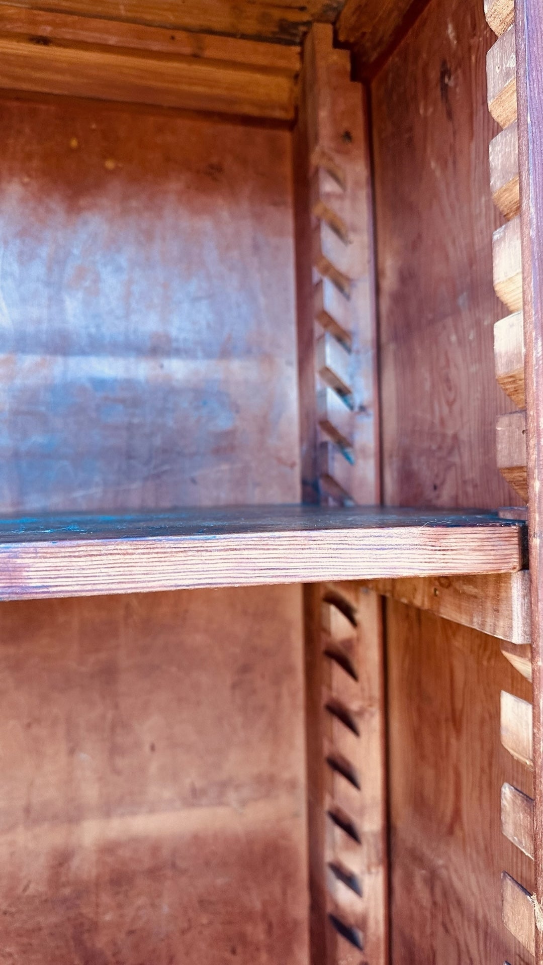 Antique 1920s Pitch Pine Kitchen Larder Pantry Cupboard, Housekeepers Cupboard