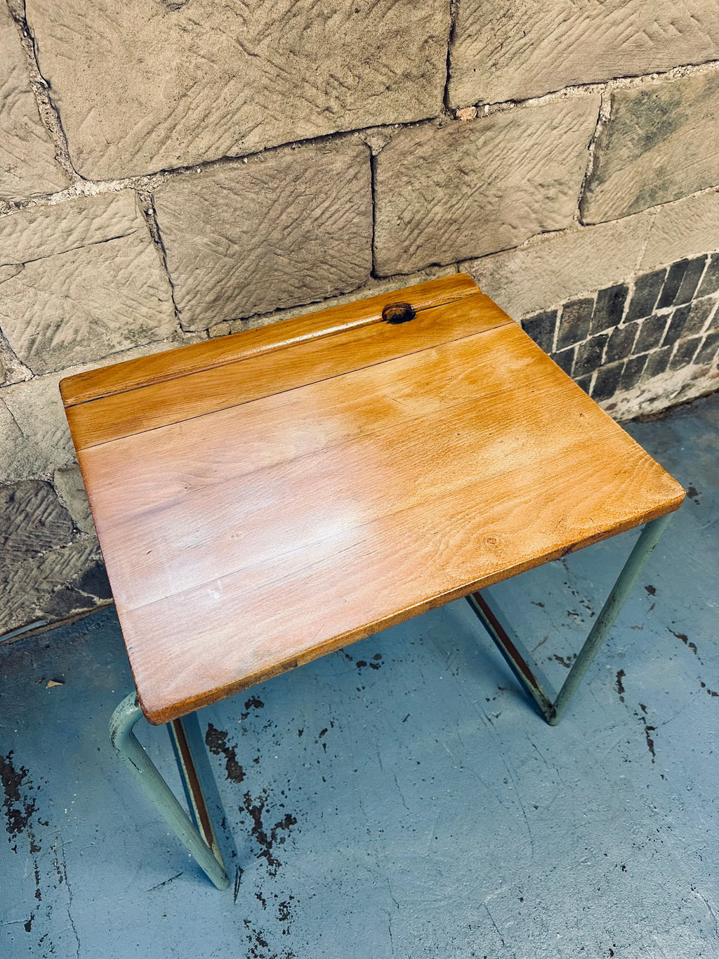 Vintage 1960s Stackable School Desks, Bedside, Office, Laptop Table, Industrial