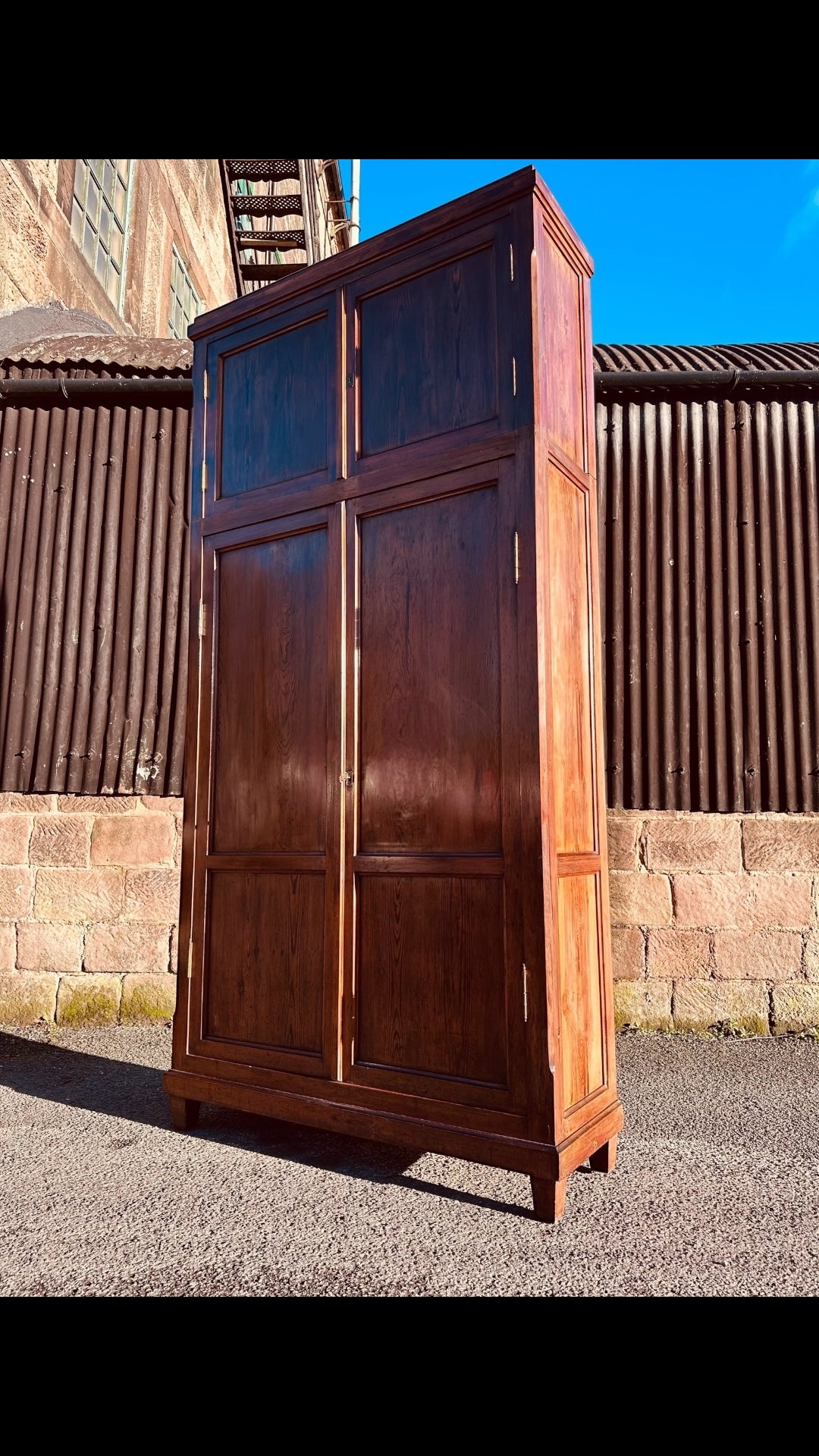 Antique 1920s Pitch Pine Kitchen Larder Pantry Cupboard, Housekeepers Cupboard