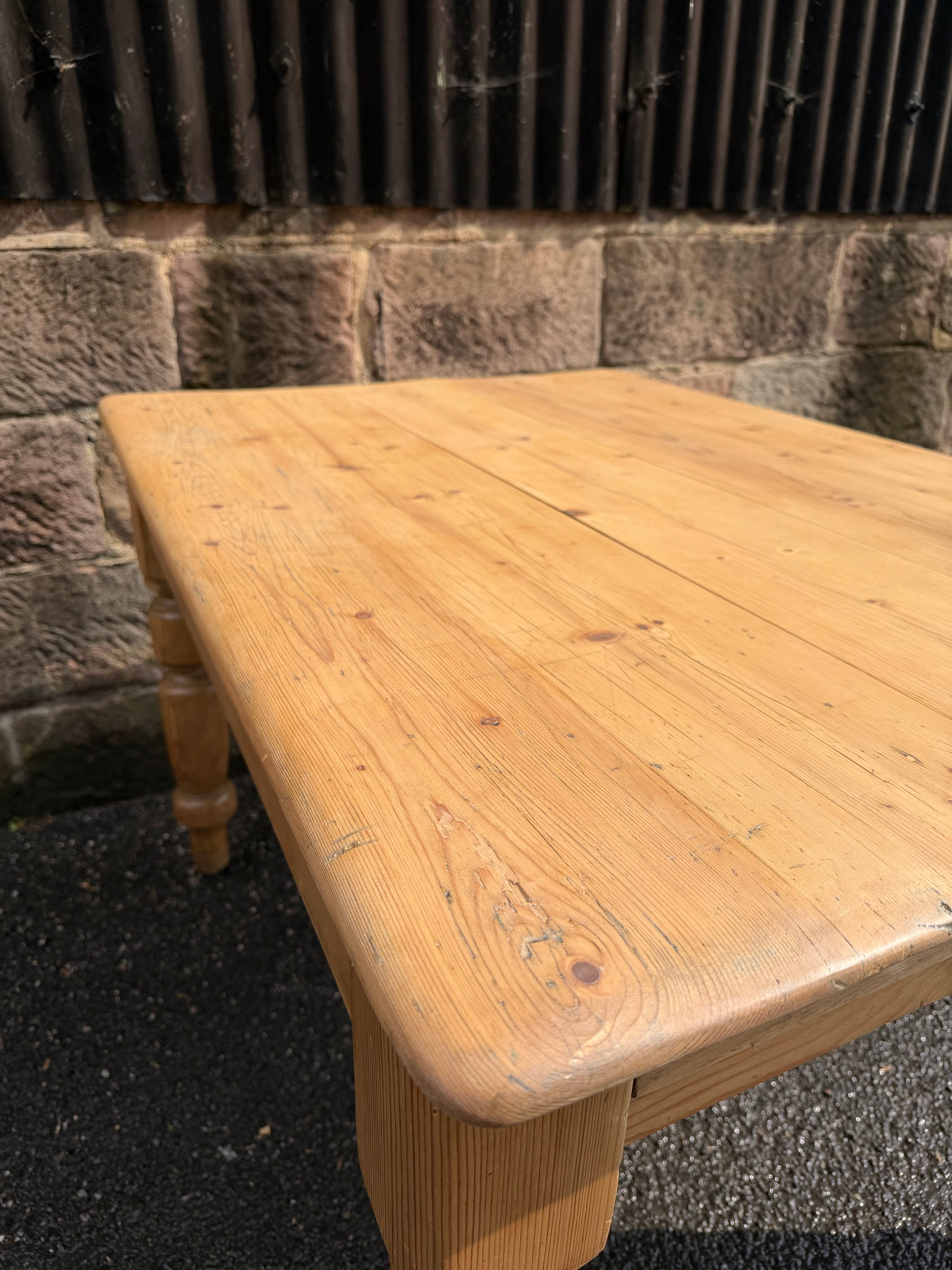 Victorian Farmhouse Antique Pine Dining Table C1880. Country, Cottage, Rustic.