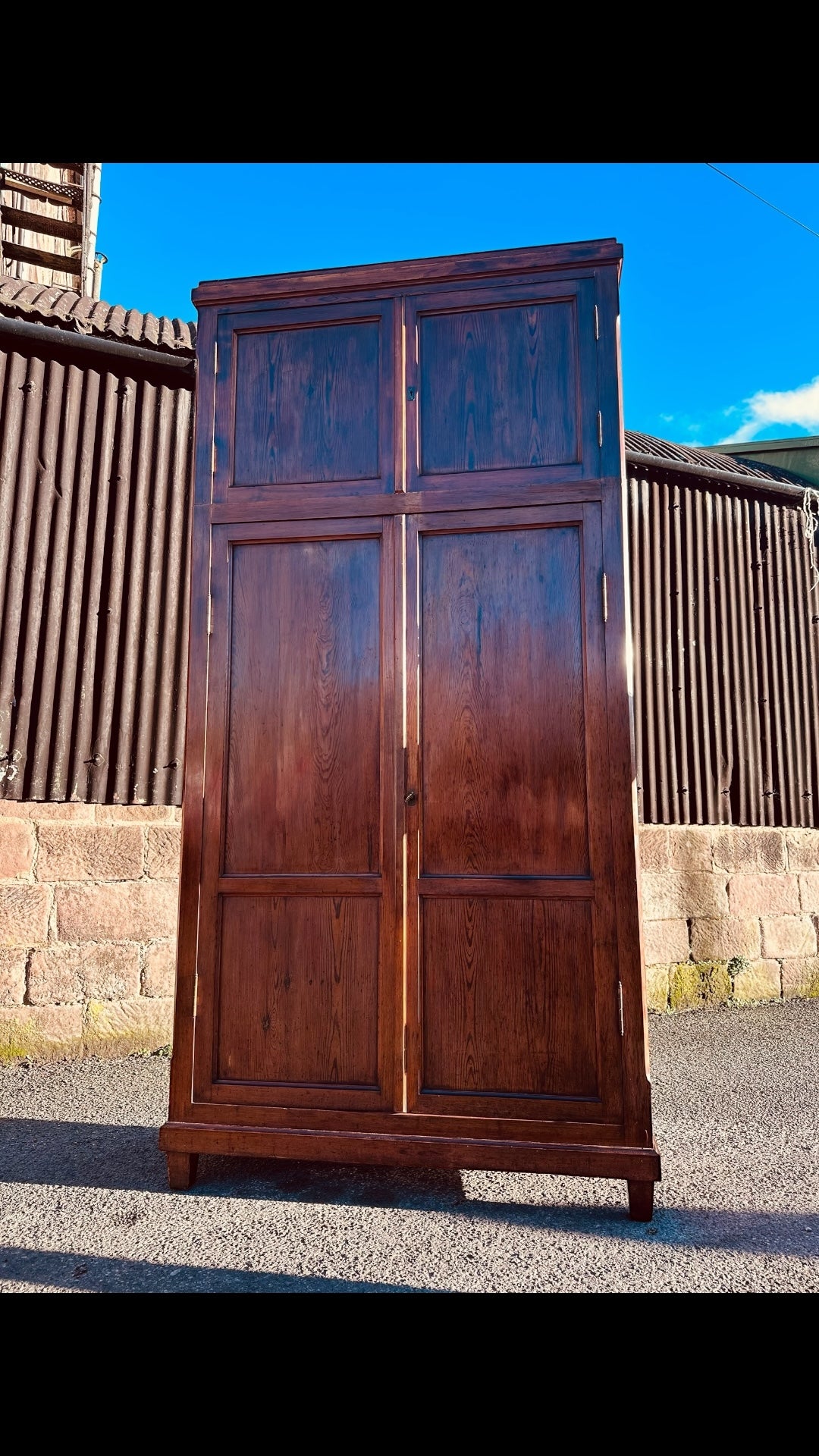 Antique 1920s Pitch Pine Kitchen Larder Pantry Cupboard, Housekeepers Cupboard