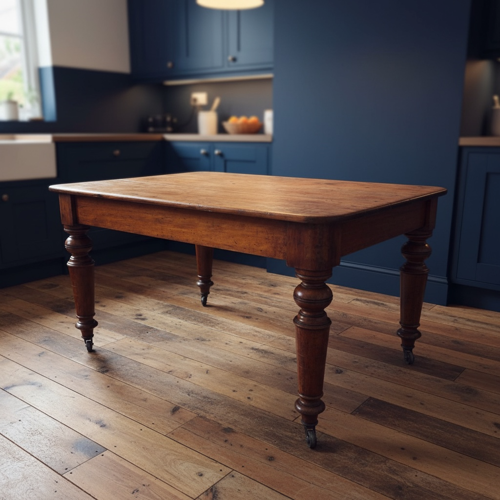Victorian Farmhouse Scrub Top Pine & Mahogany Kitchen Table C1880.