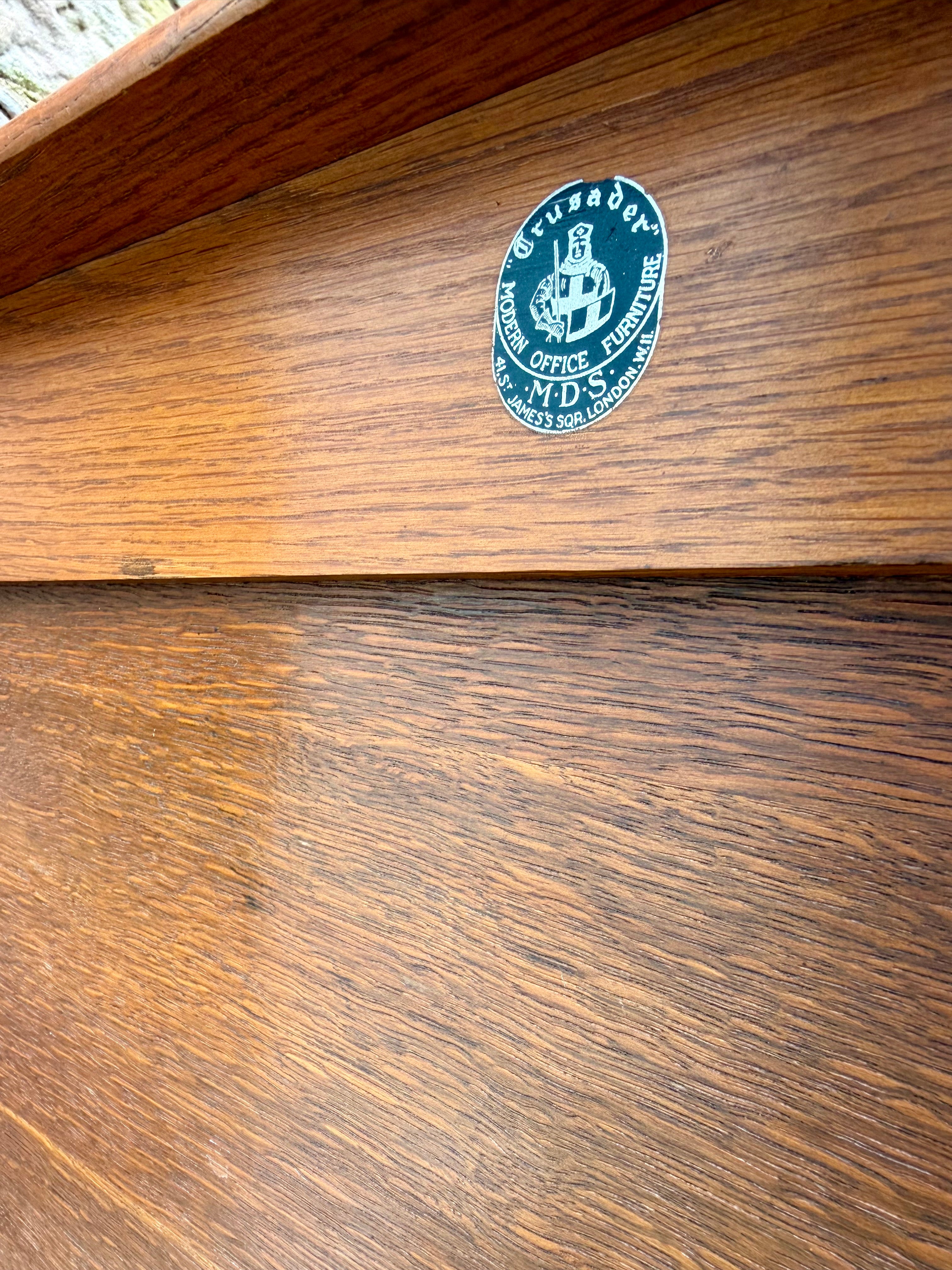 Large Mid Century Oak Architects Plan Chest By Crusader. 6 Drawers, Artist
