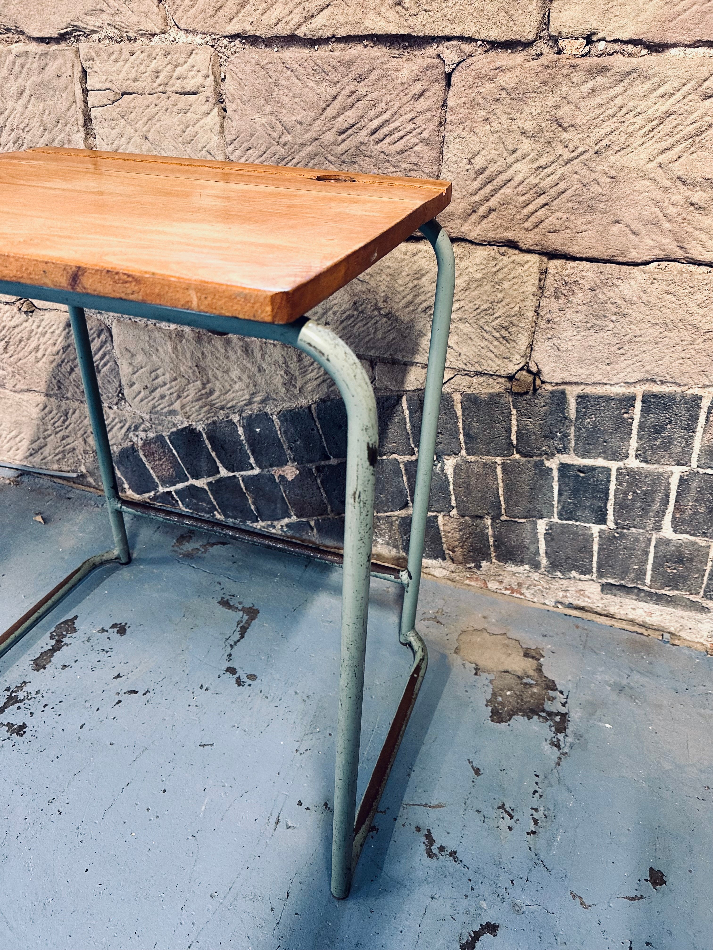 Vintage 1960s Stackable School Desks, Bedside, Office, Laptop Table, Industrial