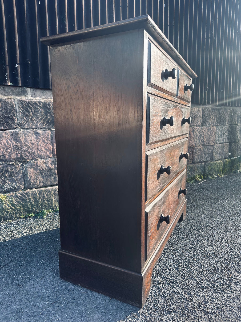 Antique Oak Chest Of Drawers, Edwardian, Original, 5 Drawers, Bedroom, Storage