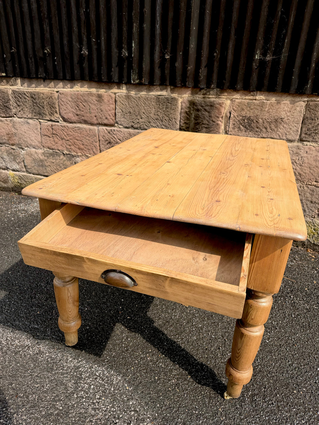 Victorian Farmhouse Antique Pine Dining Table C1880. Country, Cottage, Rustic.
