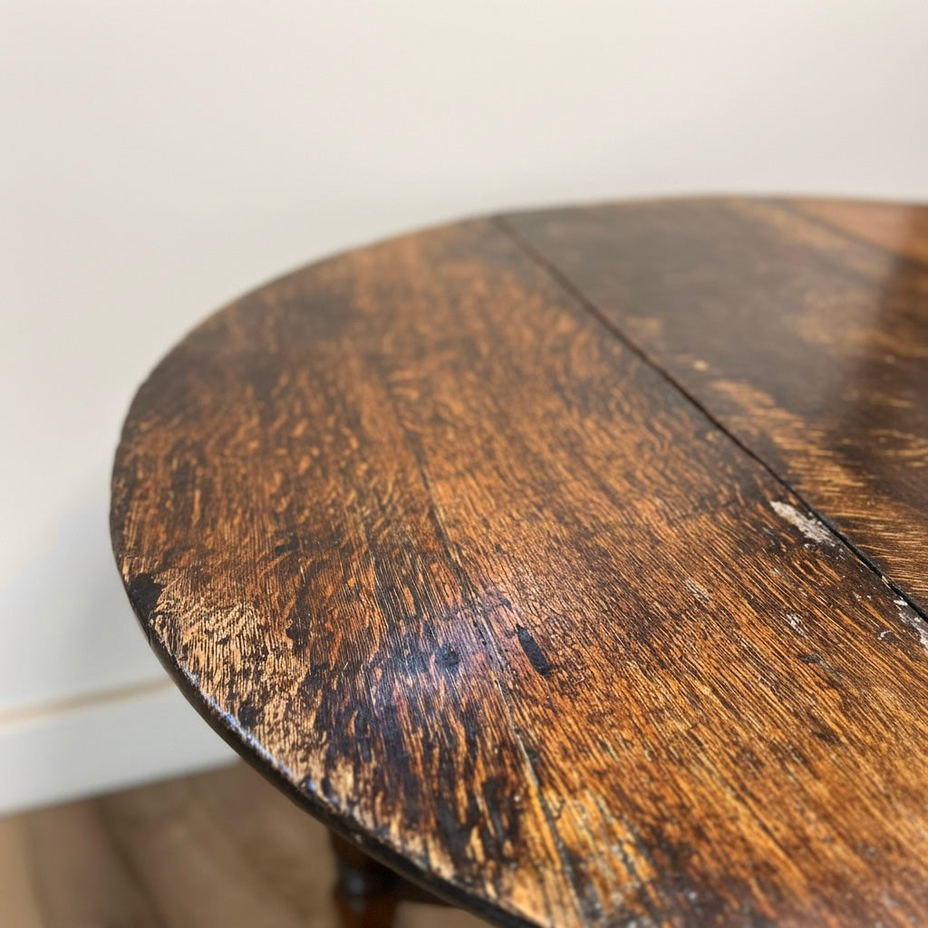 Antique Gate Leg Table, English, Oak, Oval, Extending, Provincial, William III