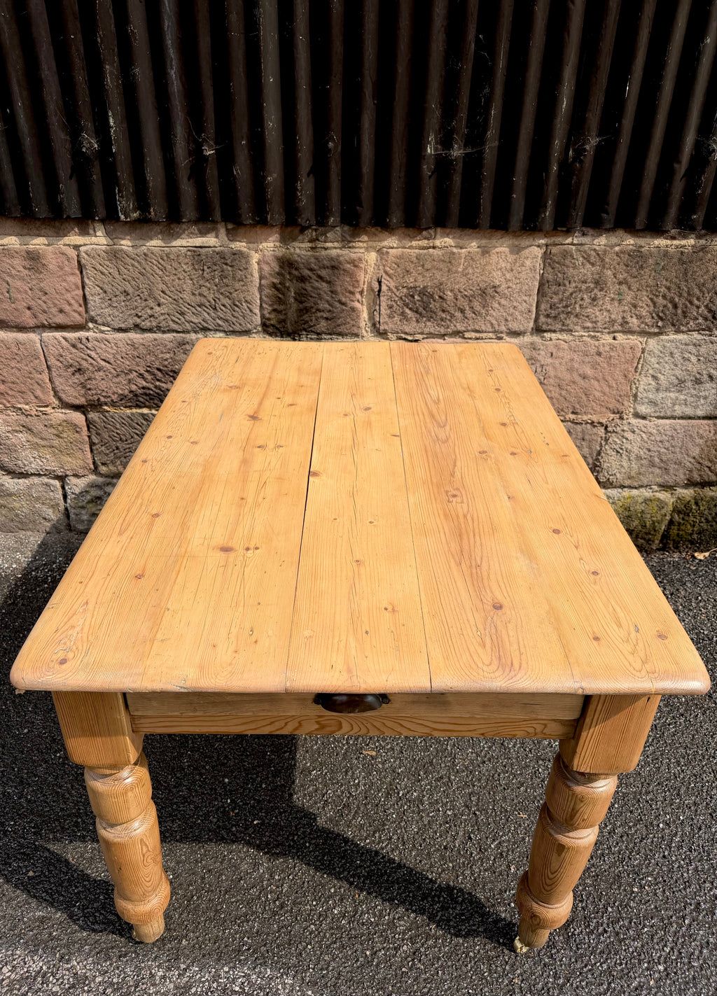 Victorian Farmhouse Antique Pine Dining Table C1880. Country, Cottage, Rustic.