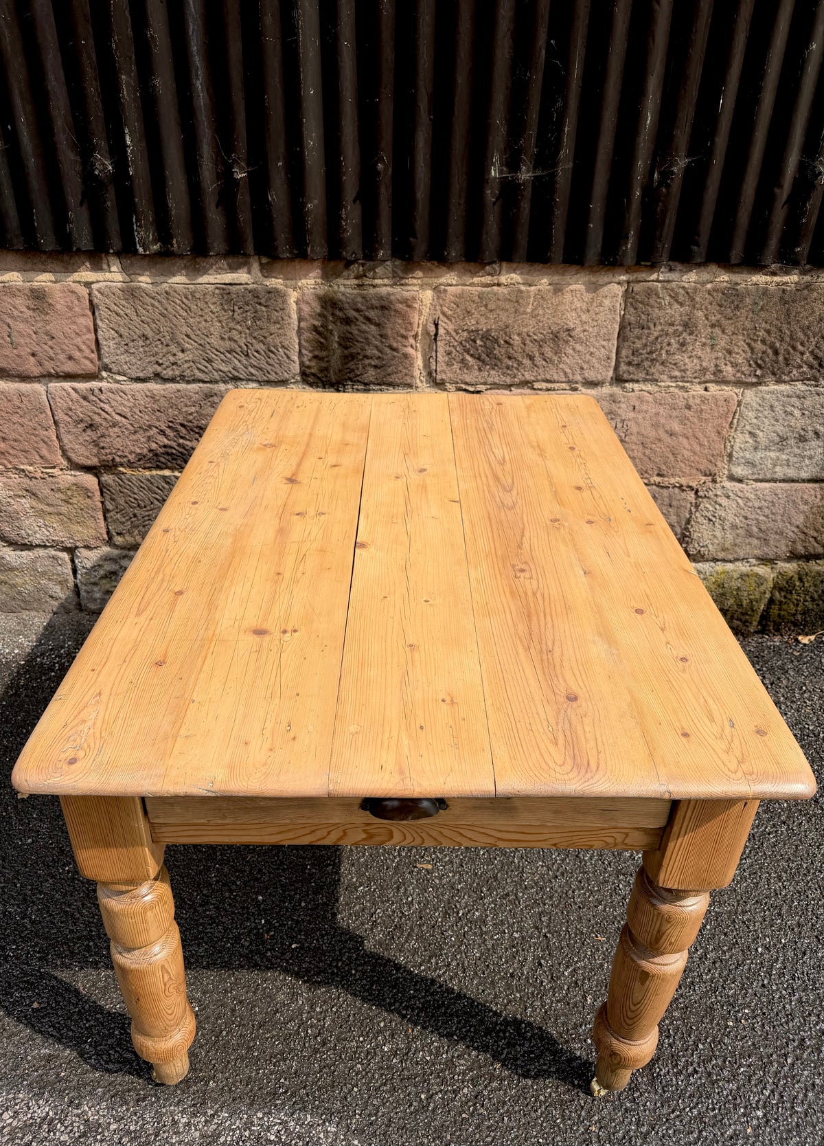 Victorian Farmhouse Antique Pine Dining Table C1880. Country, Cottage, Rustic.