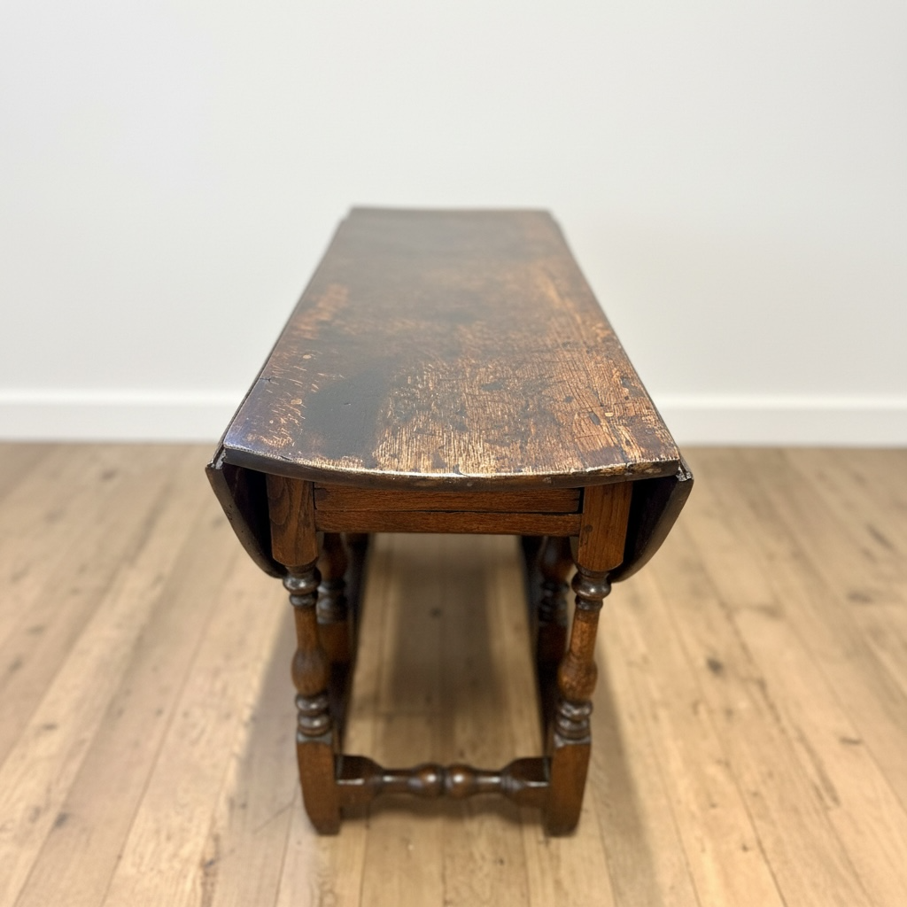 Antique Gate Leg Table, English, Oak, Oval, Extending, Provincial, William III