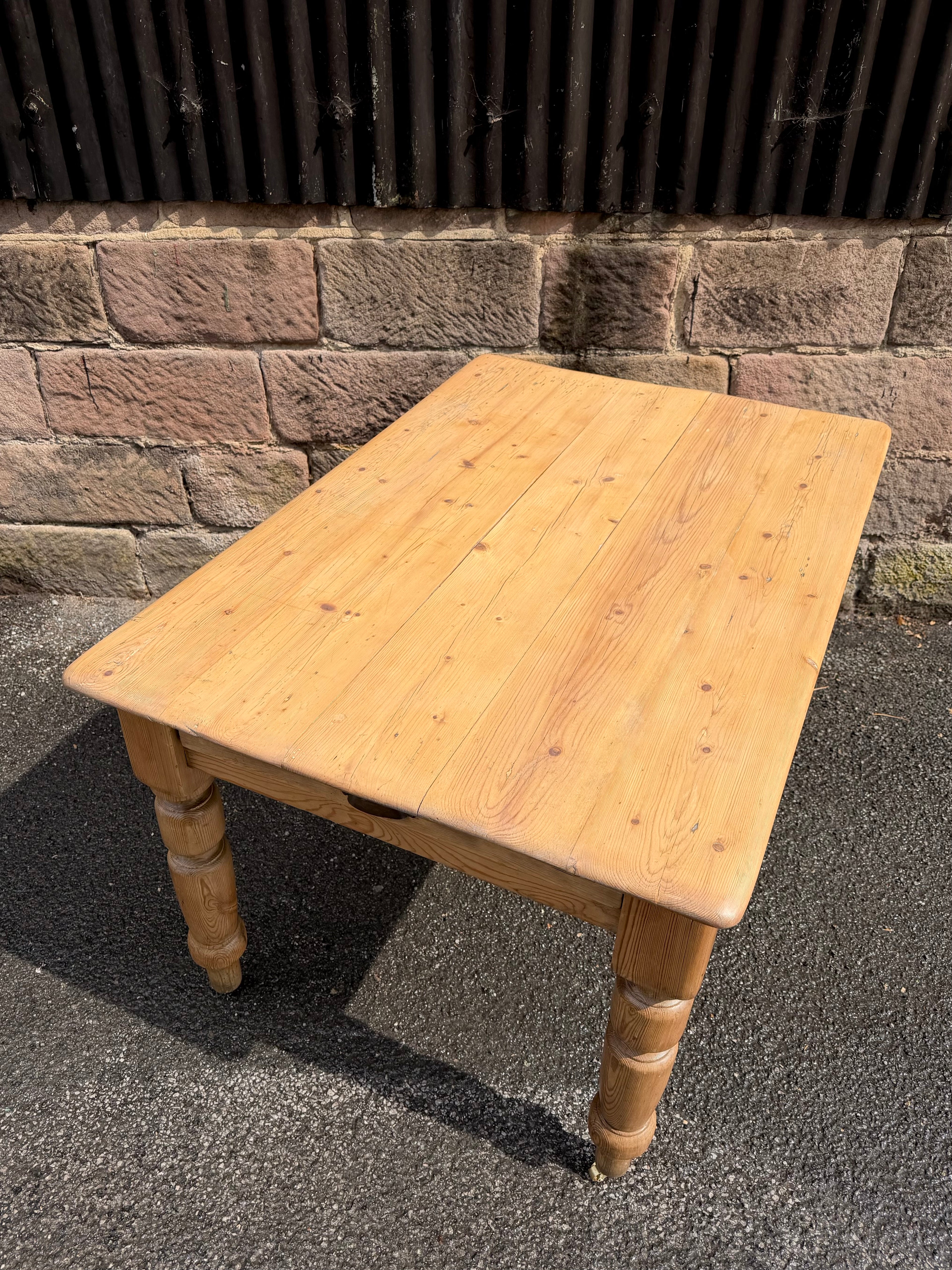 Victorian Farmhouse Antique Pine Dining Table C1880. Country, Cottage, Rustic.