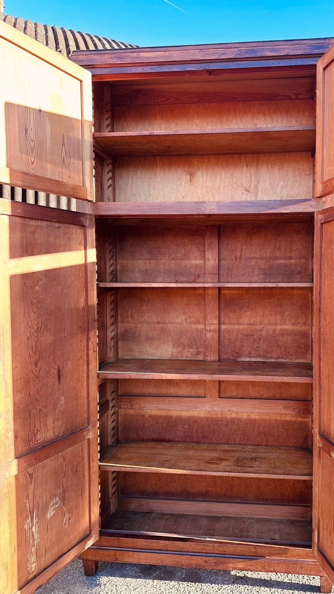 Antique 1920s Pitch Pine Kitchen Larder Pantry Cupboard, Housekeepers Cupboard