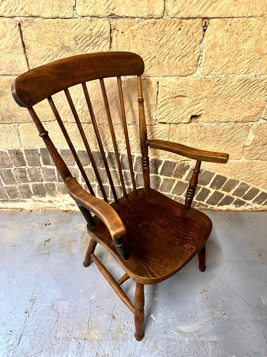 Antique Victorian Spindleback Elm & Beech Farmhouse Chair. Accent, Occasional