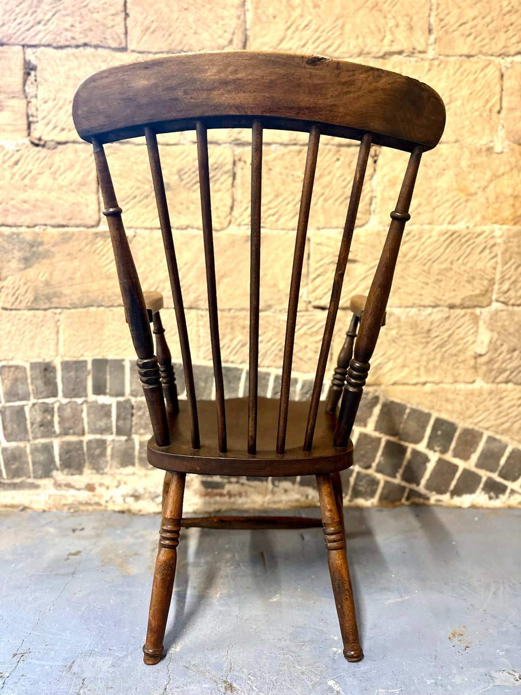 Antique Victorian Spindleback Elm & Beech Farmhouse Chair. Accent, Occasional