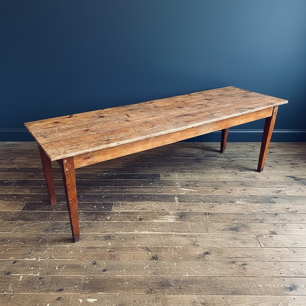 Extra Large Victorian Farmhouse Scrub Top Pine Estate Made Kitchen Table C1880.