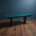 1940s Italian Designer Desk Attributed To Guglielmo Ulrich. Walnut, Glass, Green