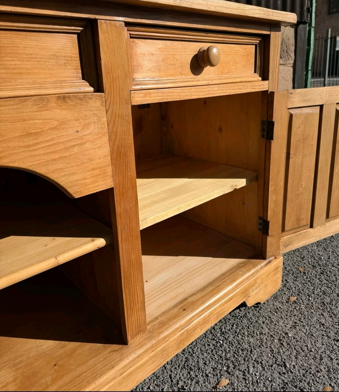 Large Antique Style Pine Welsh Dresser Kitchen Sideboard Display Unit, Farmhouse