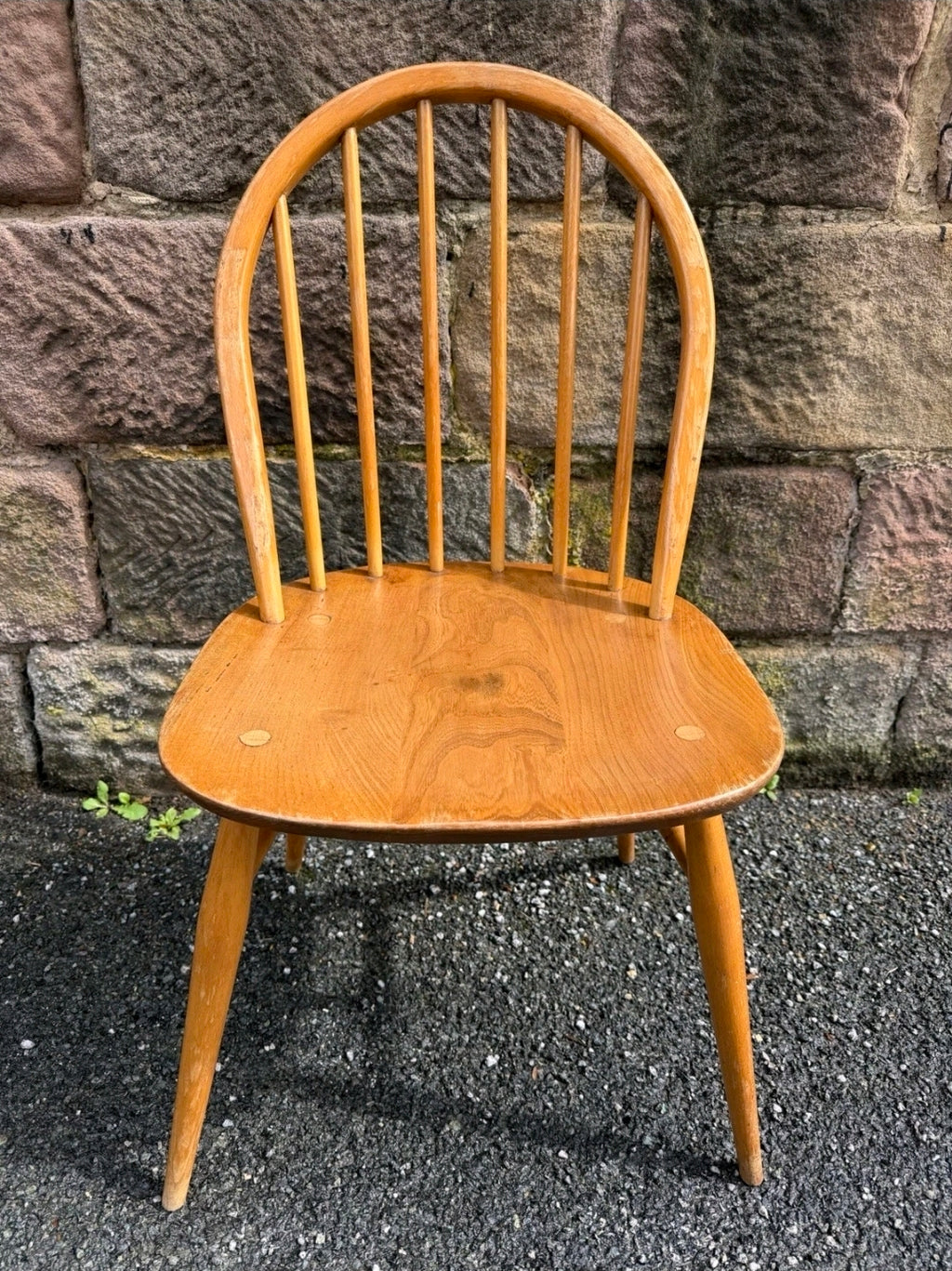 Ercol Elm And Beech Windsor Dining Chairs. Set Of 6, Vintage, Mid Century
