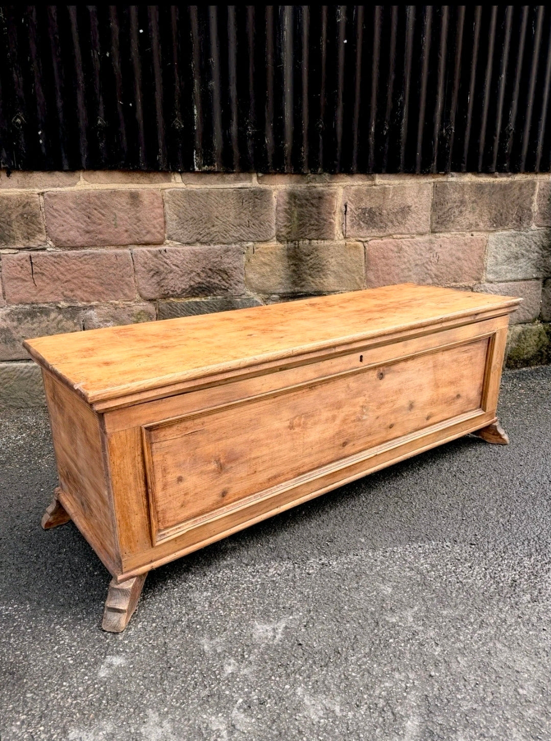 Antique Pine Blanket Box c1890. Trunk, Storage, Coffee Table. Bedroom. Italian