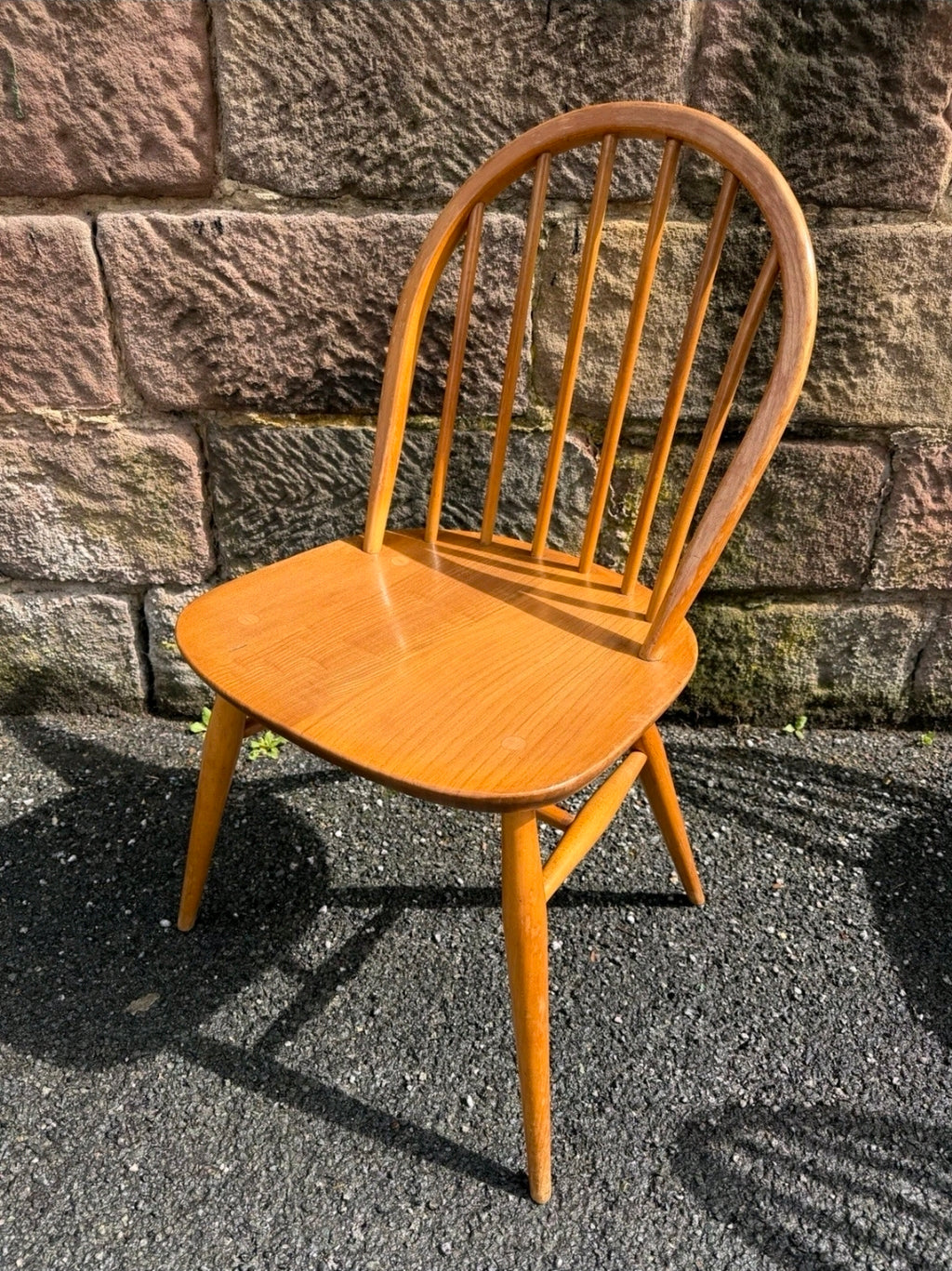 Ercol Elm And Beech Windsor Dining Chairs. Set Of 6, Vintage, Mid Century