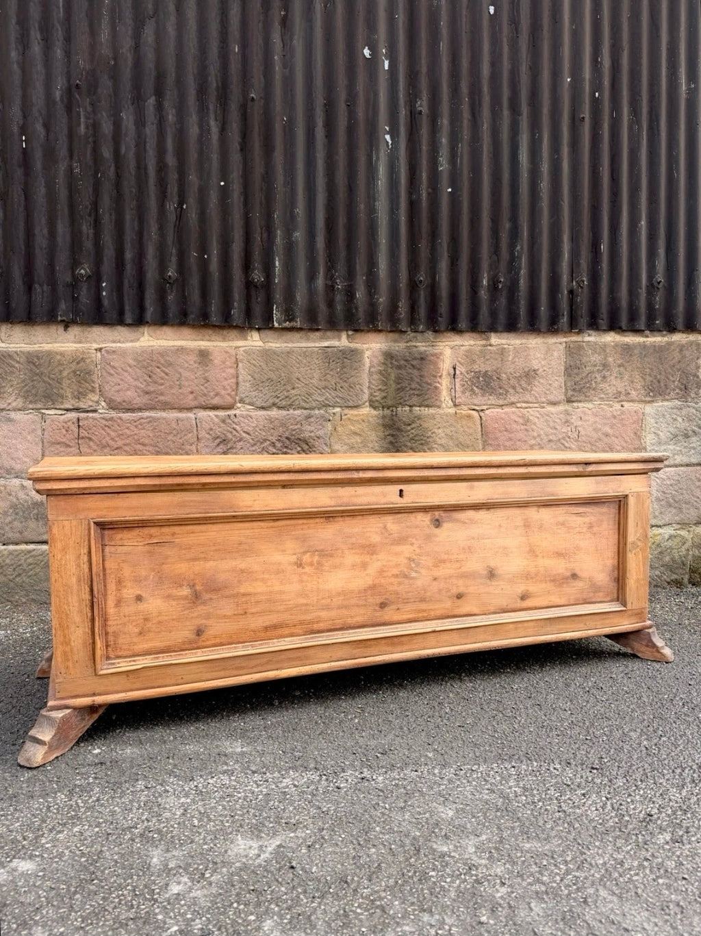 Antique Pine Blanket Box c1890. Trunk, Storage, Coffee Table. Bedroom. Italian