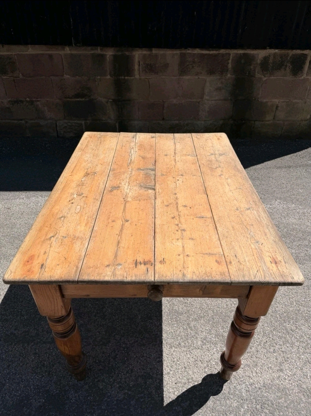 Victorian Farmhouse Antique Pine Dining Table C1880. Country, Cottage, Rustic.