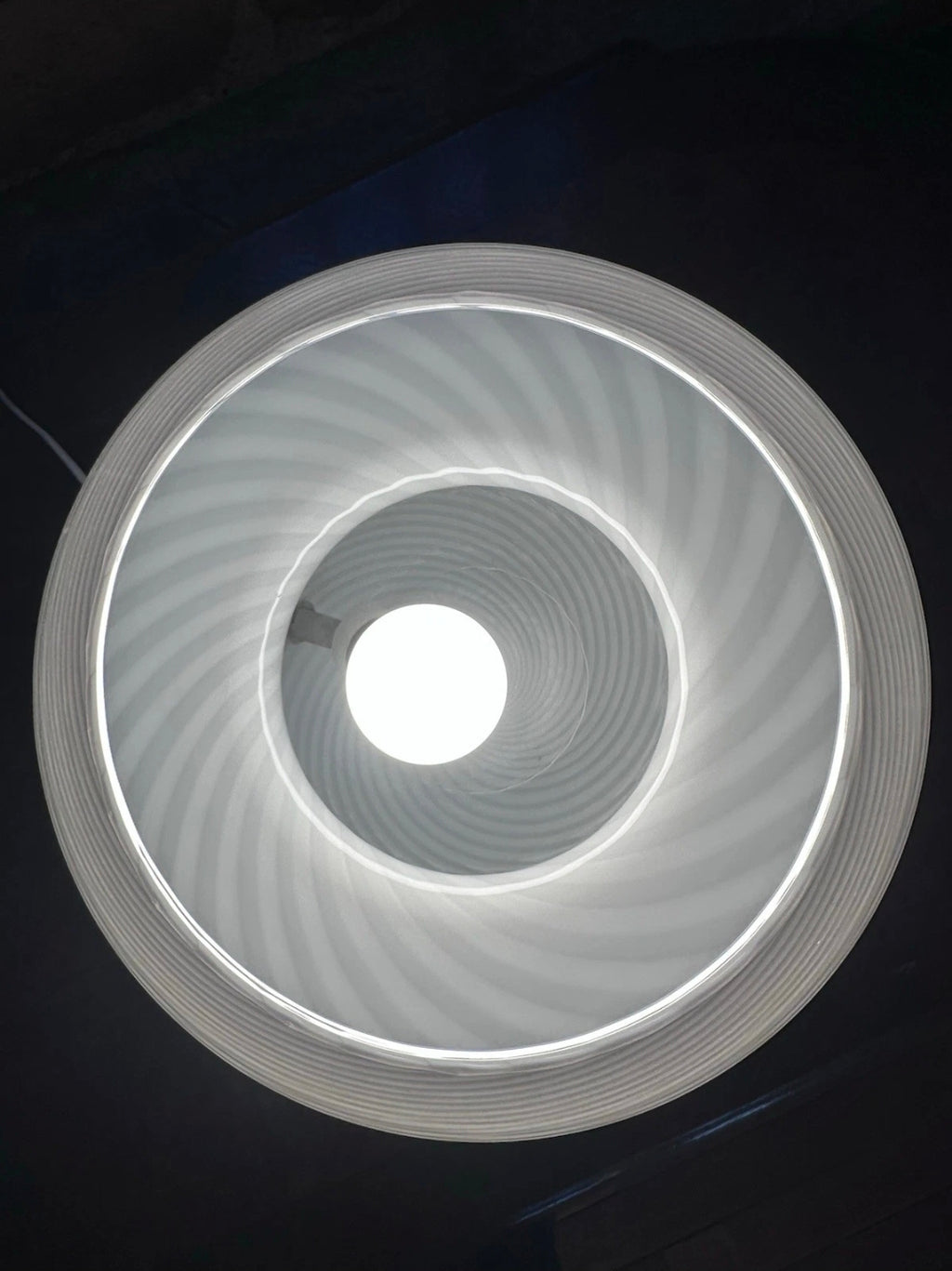 1970s Murano Glass Table Lamp Vintage Swirl Mushroom Space Age Retro Italian