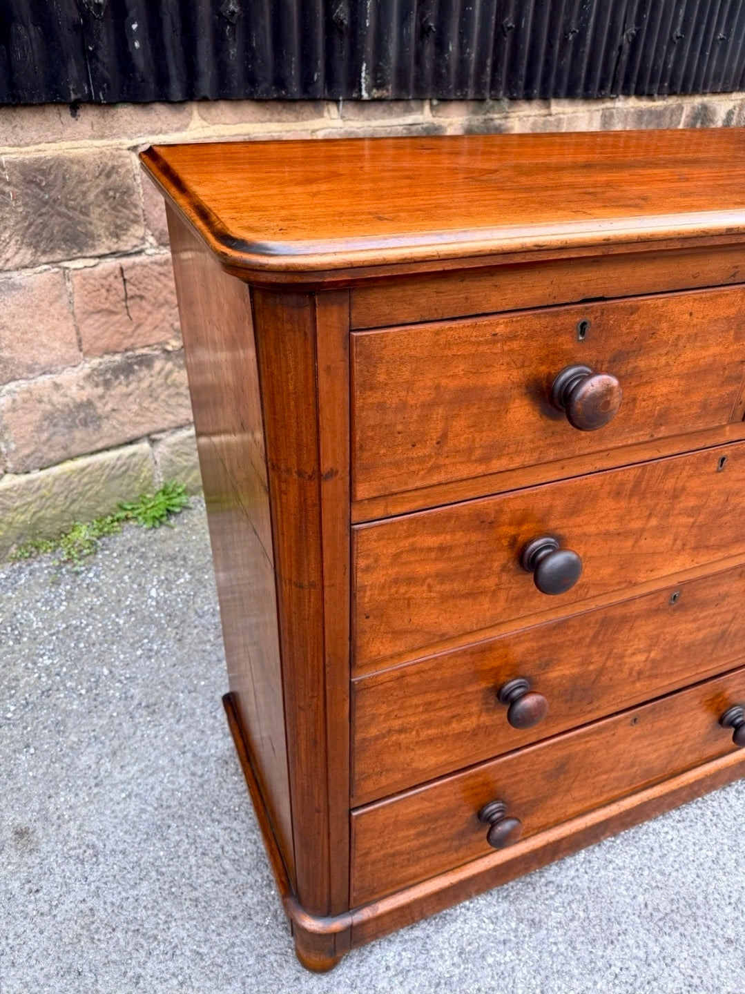 Antique Mahogany Chest Of Drawers, Victorian Original, 5 Drawers, Bedroom
