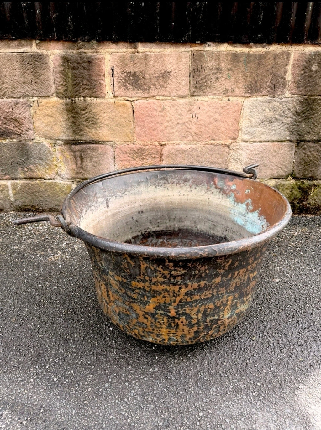 Antique Large Italian Copper Cauldron c1880.Garden Planter,Statement Ice Bucket