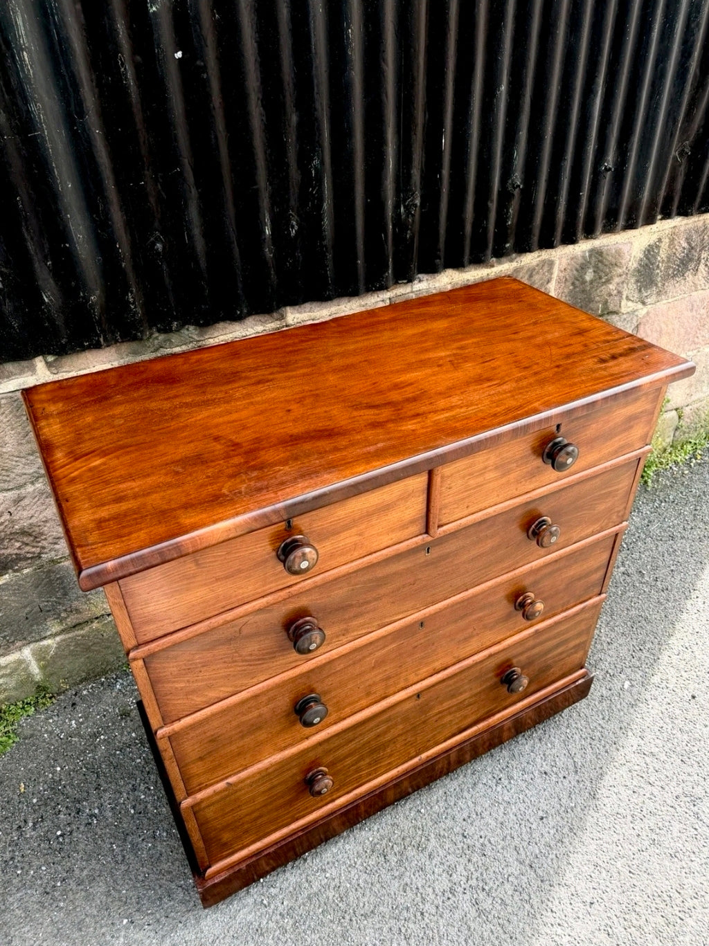 Antique Mahogany Chest Of Drawers, Victorian Original, 5 Drawers, Bedroom