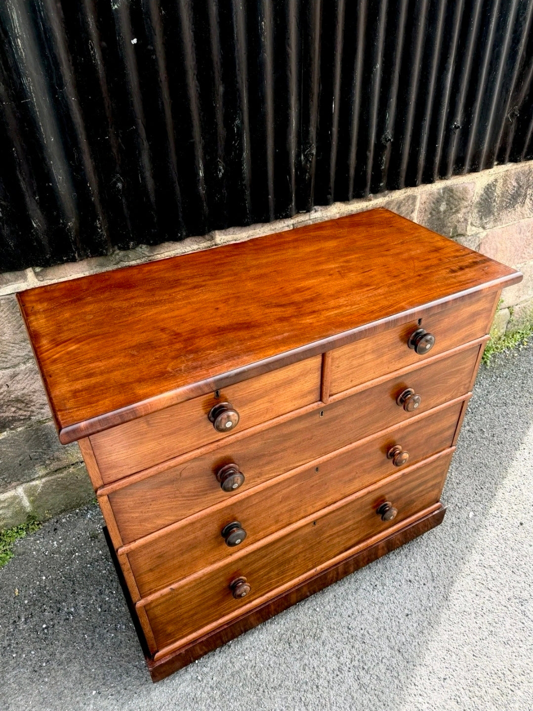 Antique Mahogany Chest Of Drawers, Victorian Original, 5 Drawers, Bedroom