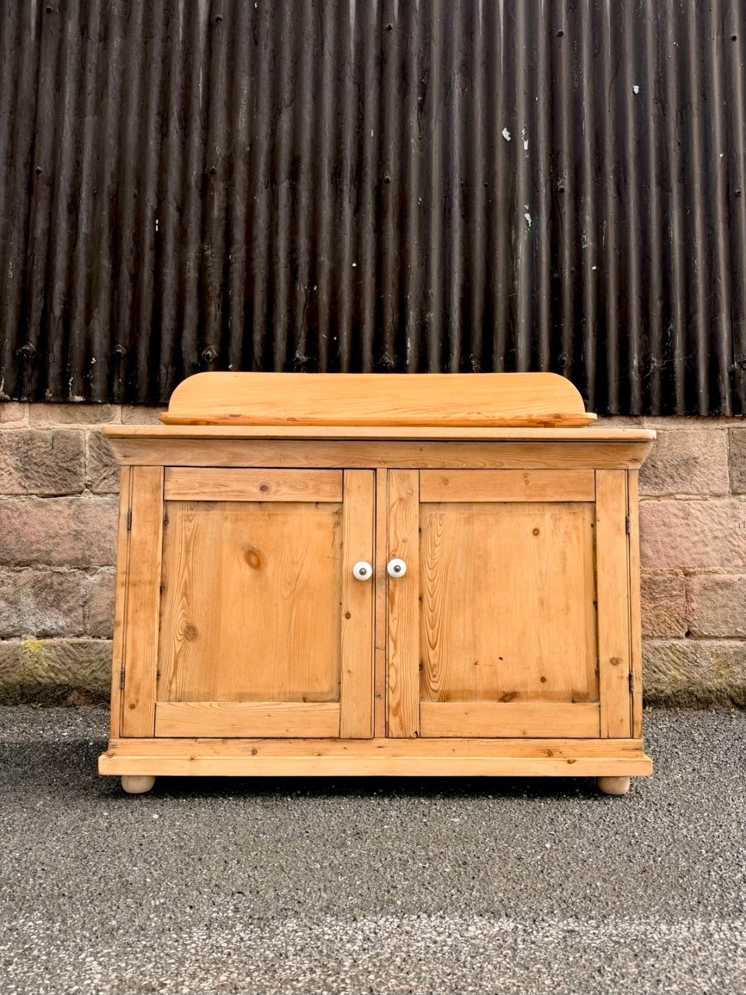 Victorian Antique Pine Chiffonier Side Board, Cupboard Console, Kitchen