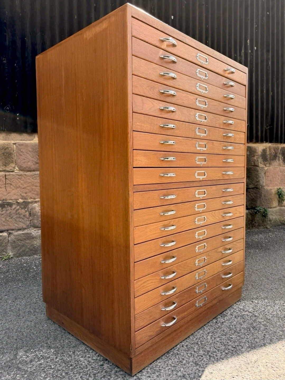 1950s Tall Architects’ Plan Chest. Oak & Birch. Artists, Studio, Storage.