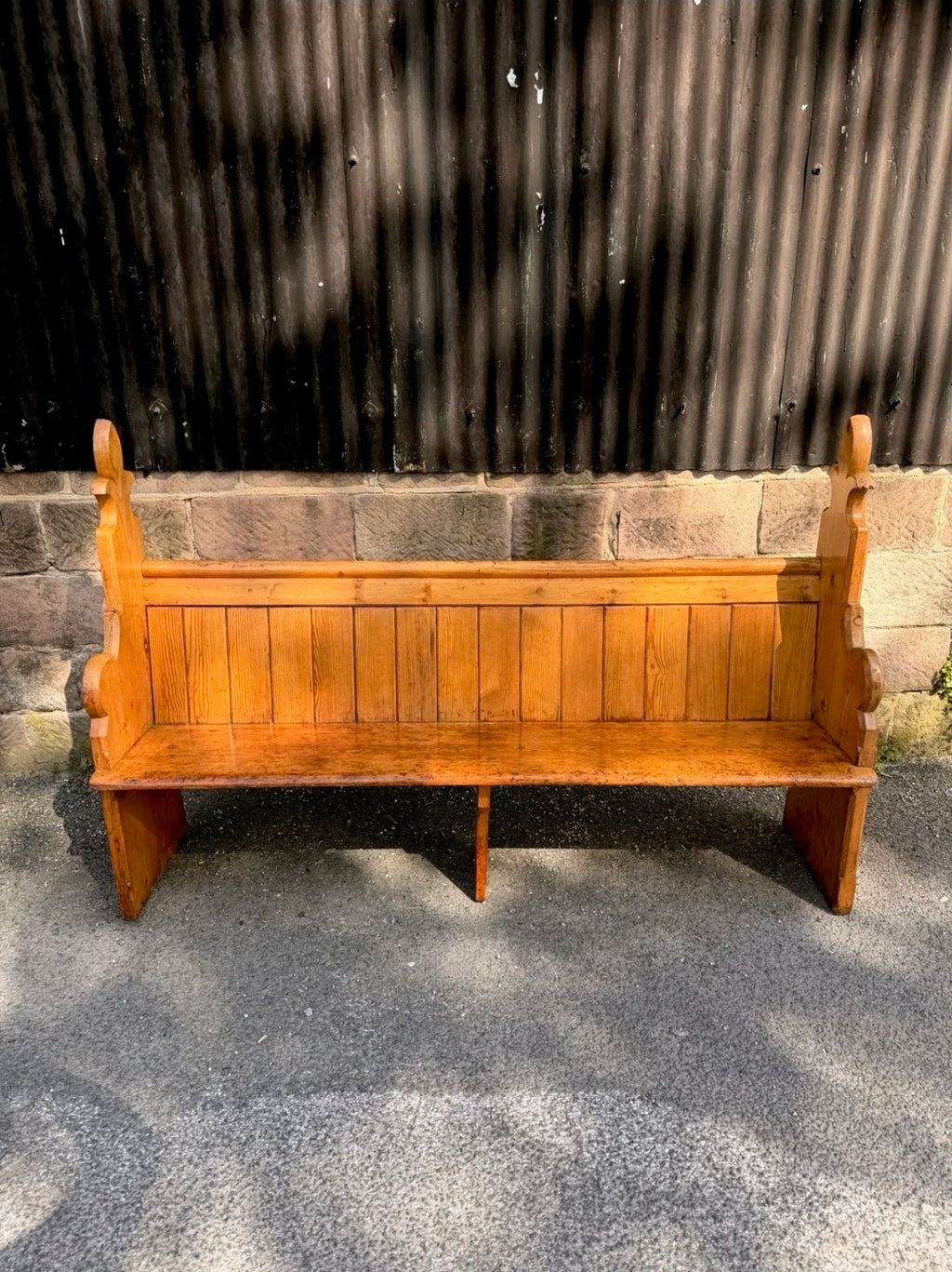 Victorian Pine Church Pew. 4 Seater, Hallway, Bench, Kitchen Seating, Dining