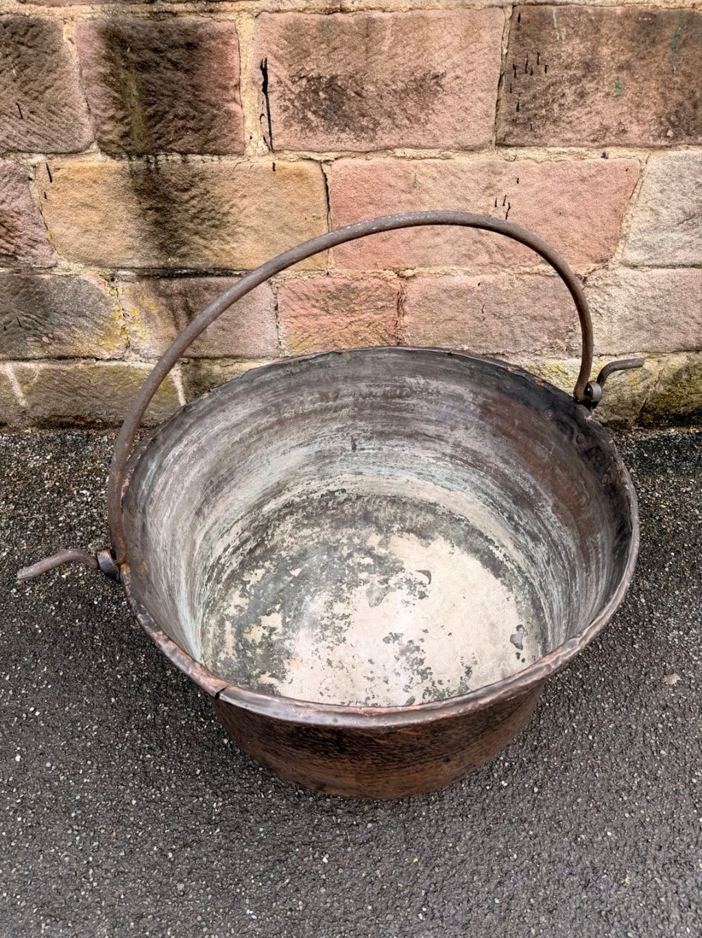 Antique Large Italian Copper Cauldron c1880.Garden Planter,Statement Ice Bucket