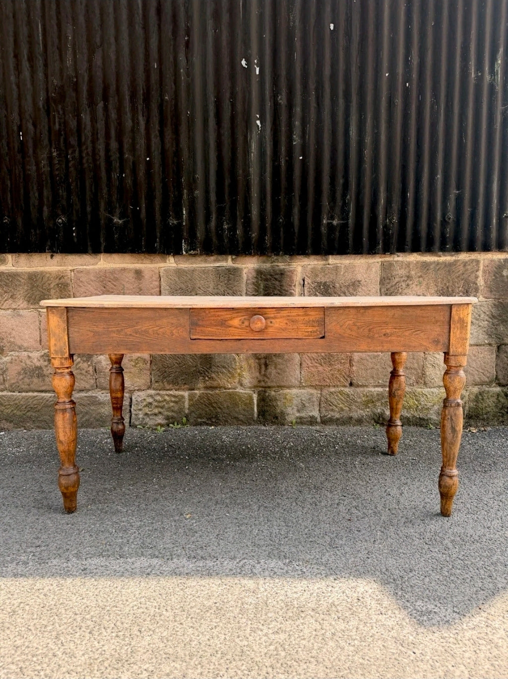 Antique Pine Farmhouse Dining Table c1890. Italian, Country, Cottage, Rustic.