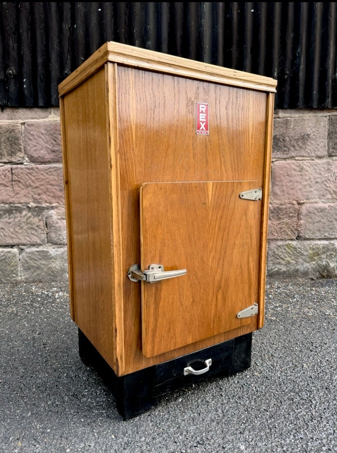 Original Vintage 1950s Ice Box Fridge.REX Italian. Home Bar, Outdoor Bar, Drinks