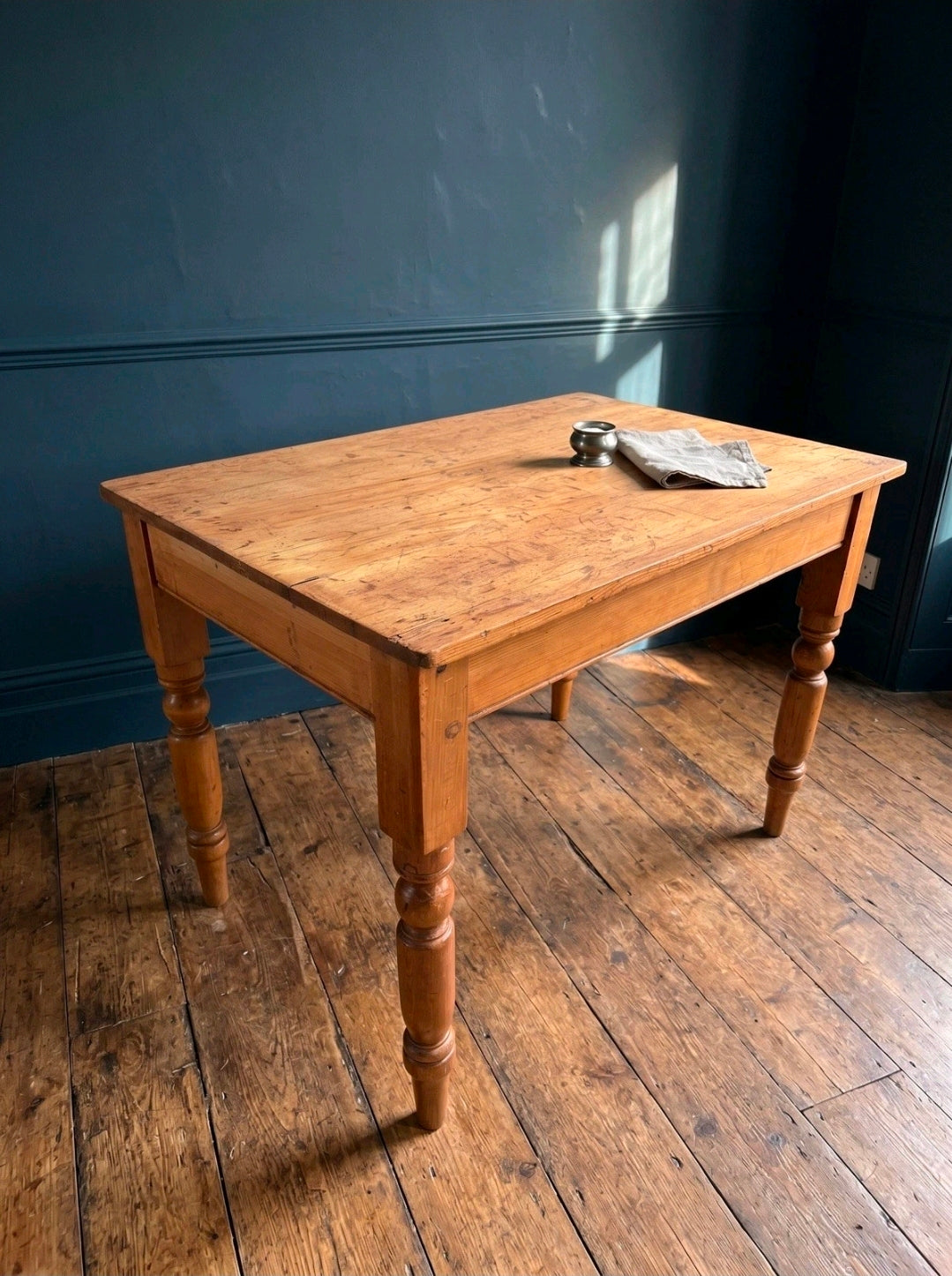 Victorian Rustic Pine Table, 2-4 Seater. Kitchen, Dining, Farmhouse, Cottage