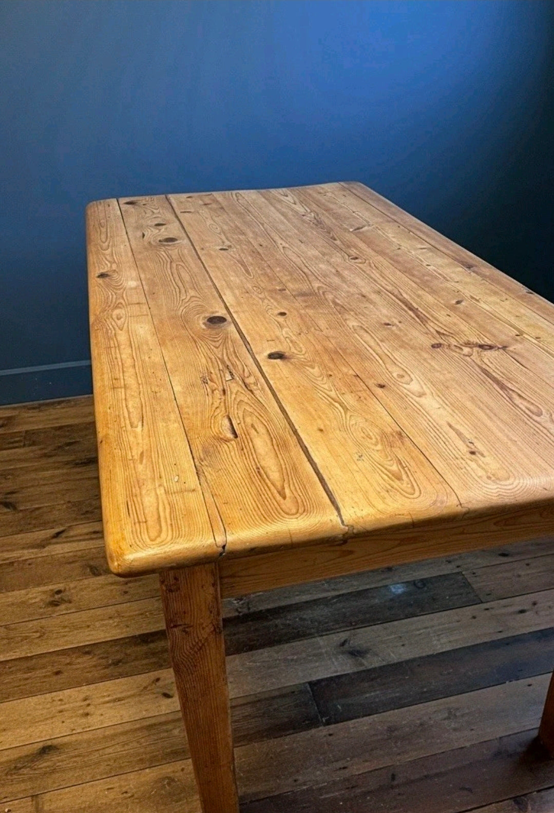 Victorian Farmhouse Pine Table c1900. Country, Kitchen, Dining. 6 Seater. Rustic