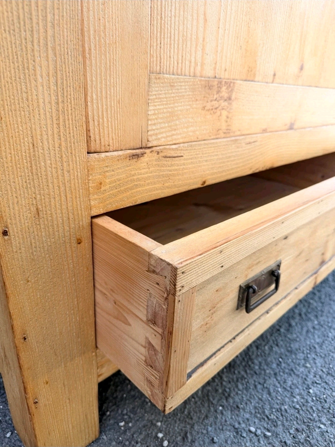 Antique Pine Large Pantry Larder Kitchen Housekeepers Cupboard, Glazed, Italian