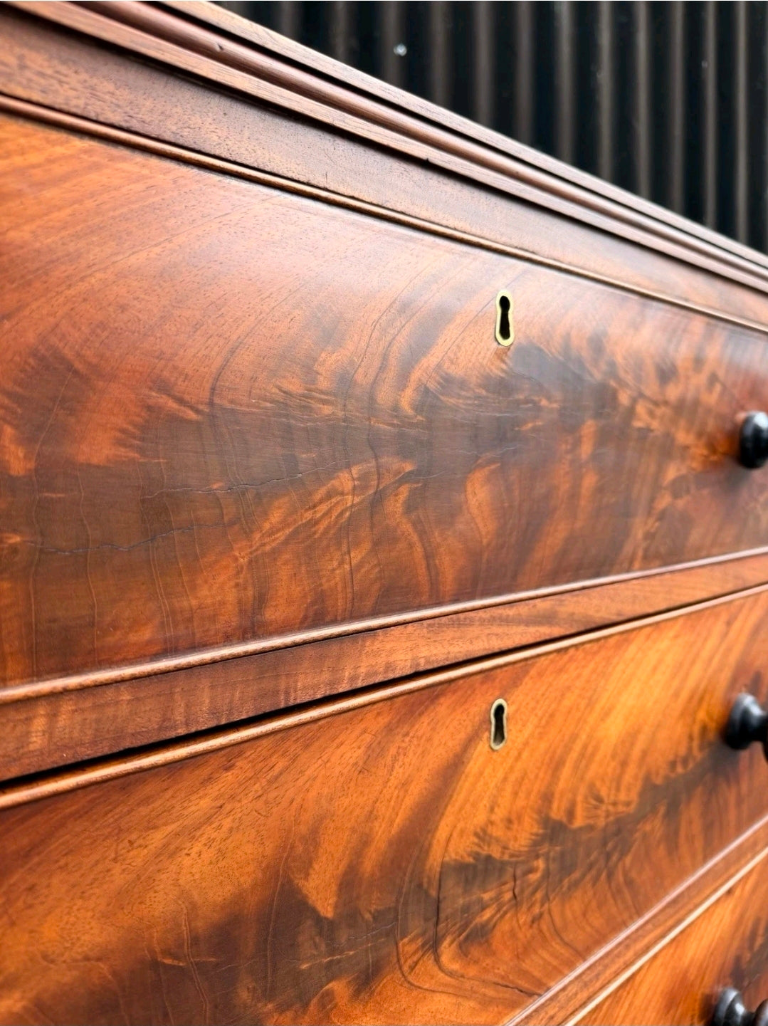Antique Flame Mahogany Chest Of Drawers C1880, Victorian, Storage, Bedroom