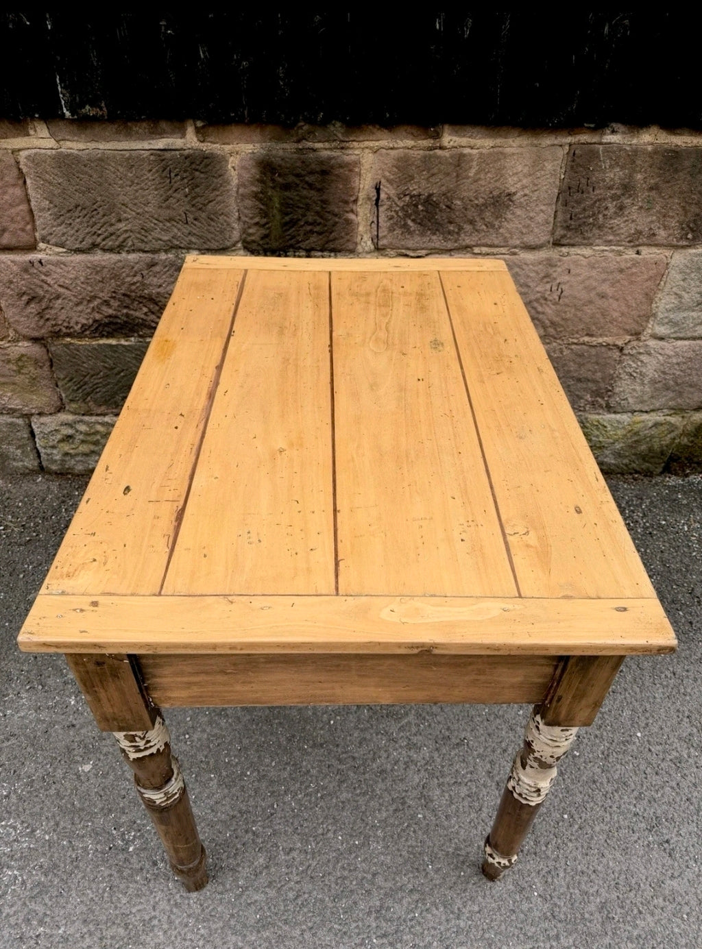 1920s Rustic Italian Pine Kitchen Table. Dining, Occasional. Side Table