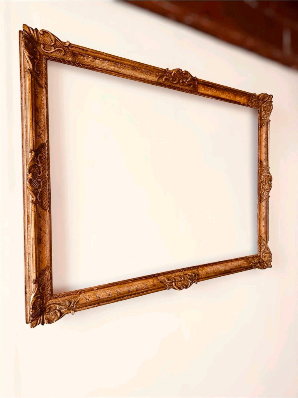 Antique Late 19th Century Italian Wood & Gesso Picture Frame