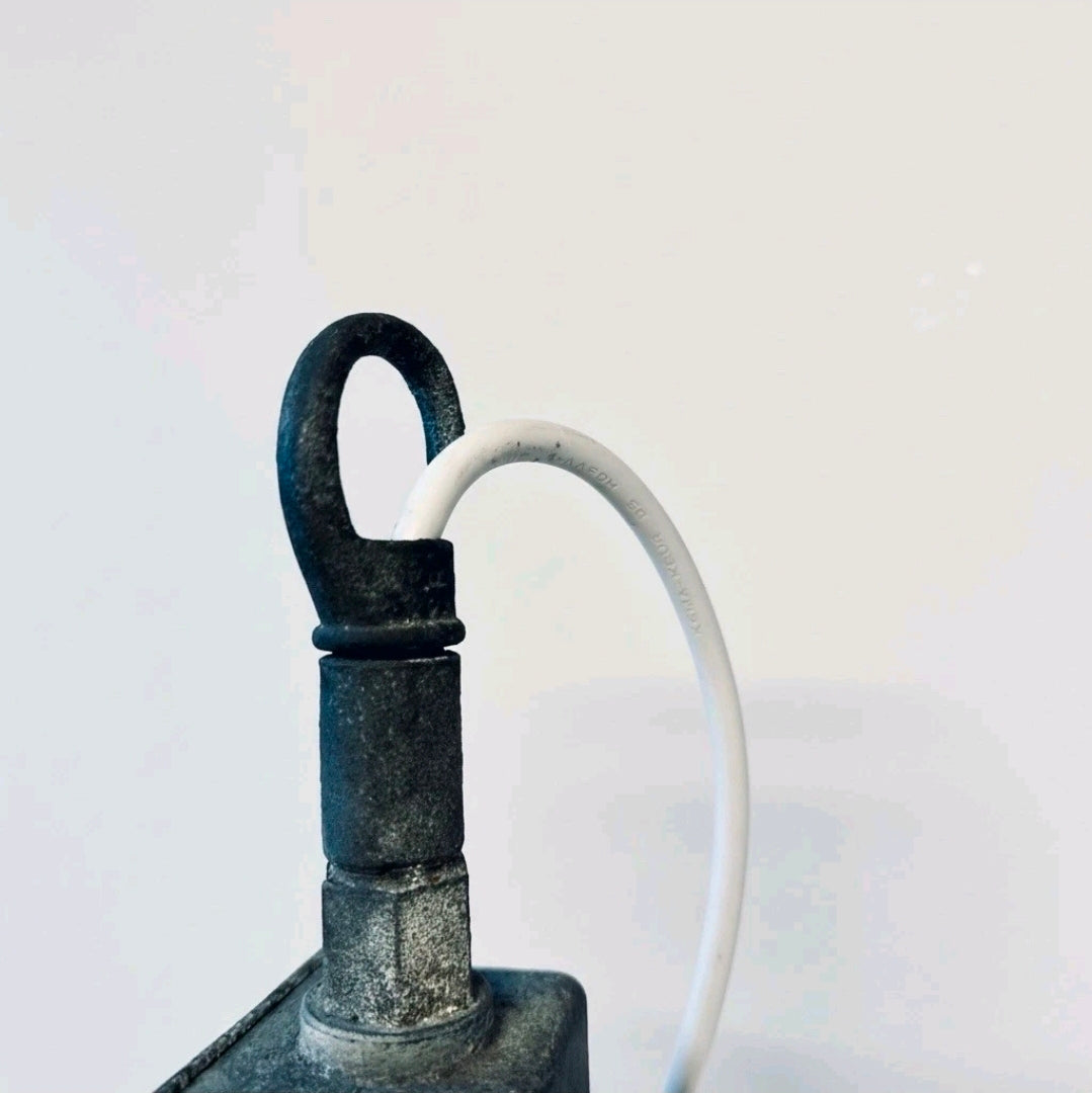 Original 1950s Industrial Benjamin Enamel Pendant Light, Kitchen, Feature, White