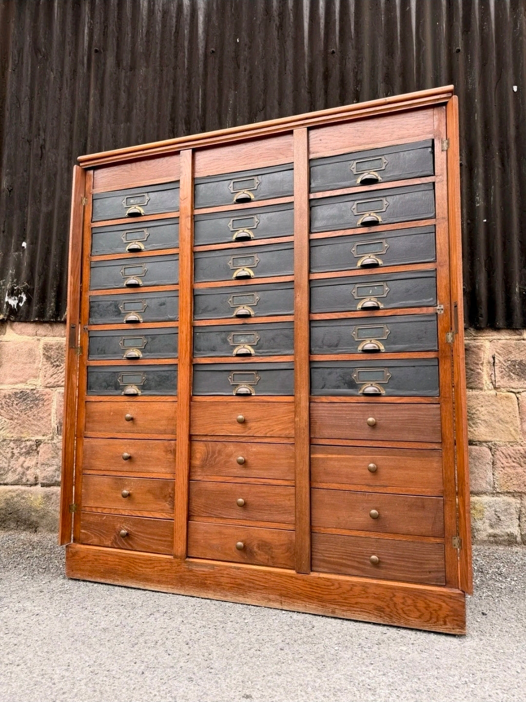 1920s Continental Filing Cabinet/Cartonnier. Oak, 30 Drawers, Haberdashery.