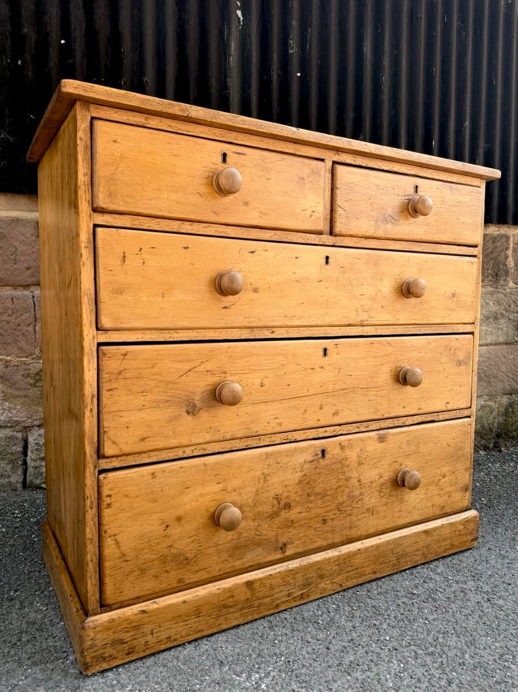 Large Victorian Pine Chest Of Drawers 2 Over 3, Country Farmhouse, Bedroom