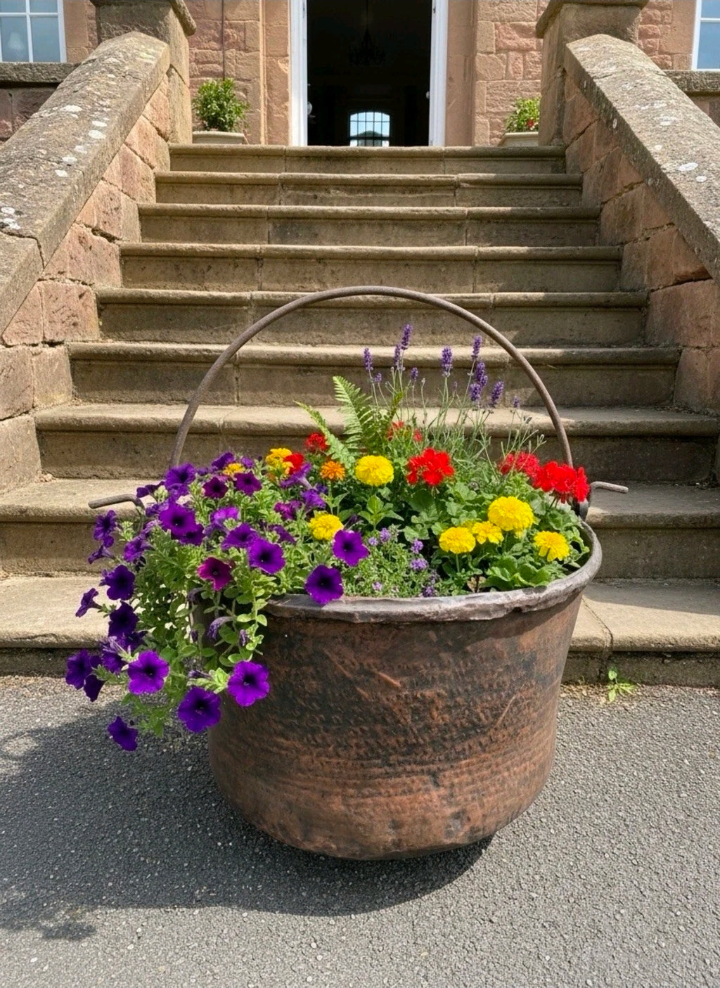 Antique Large Italian Copper Cauldron c1880.Garden Planter,Statement Ice Bucket
