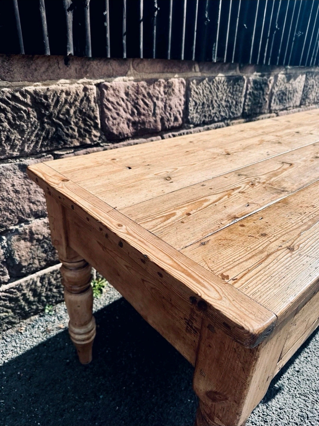 Antique Victorian Pine Farmhouse Table, Dining/ Prep, Country House, 3 Drawer